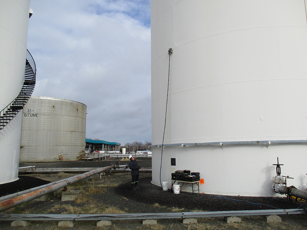 Wall thickness measurements of storage tanks