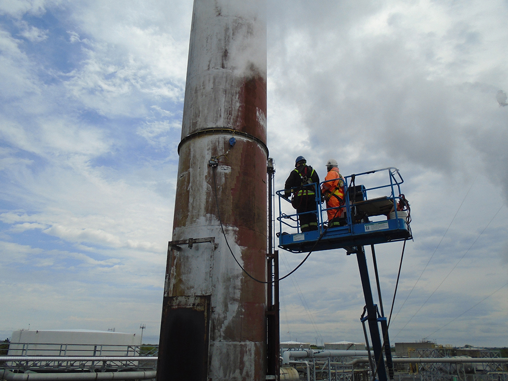 Chimney wall thickness measurements